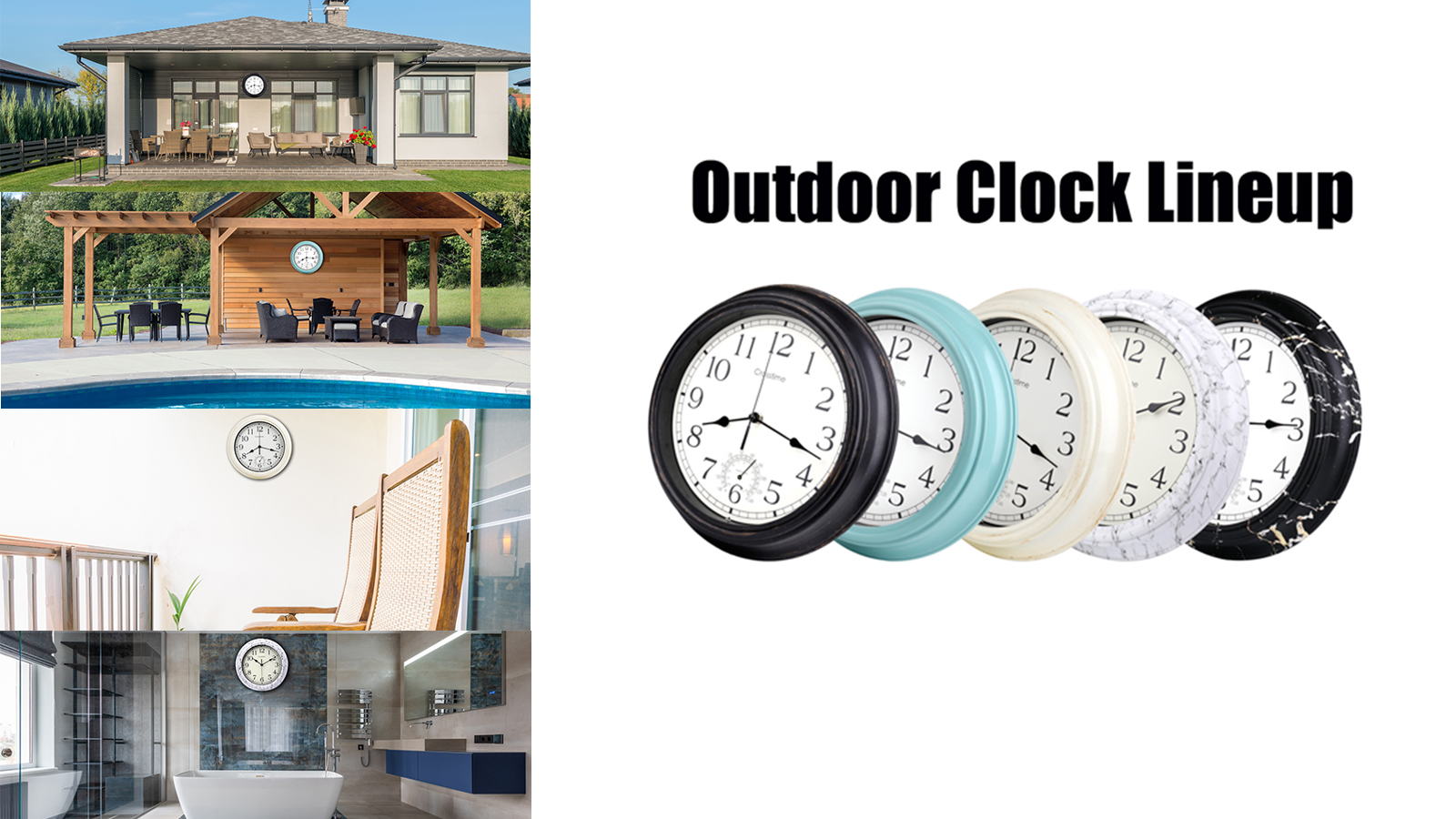 Amazon.com: 12 Inch Retro Indoor Outdoor Clocks Waterproof with
